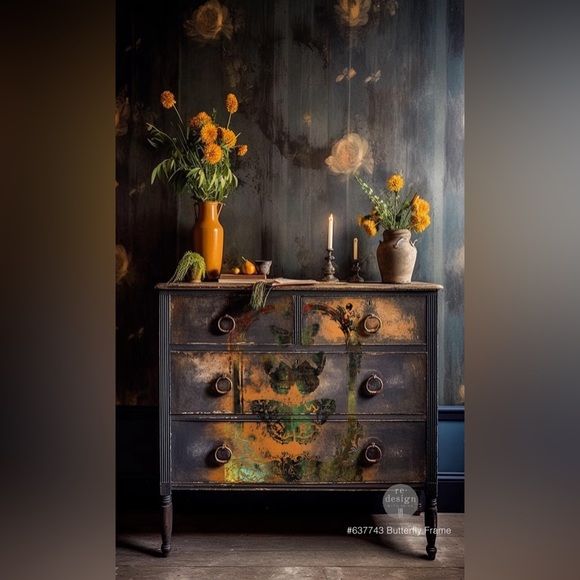 Redesign with Prima Decor Transfer ~ BUTTERFLY FRAME 22” x 30” - Picture 2 of 2